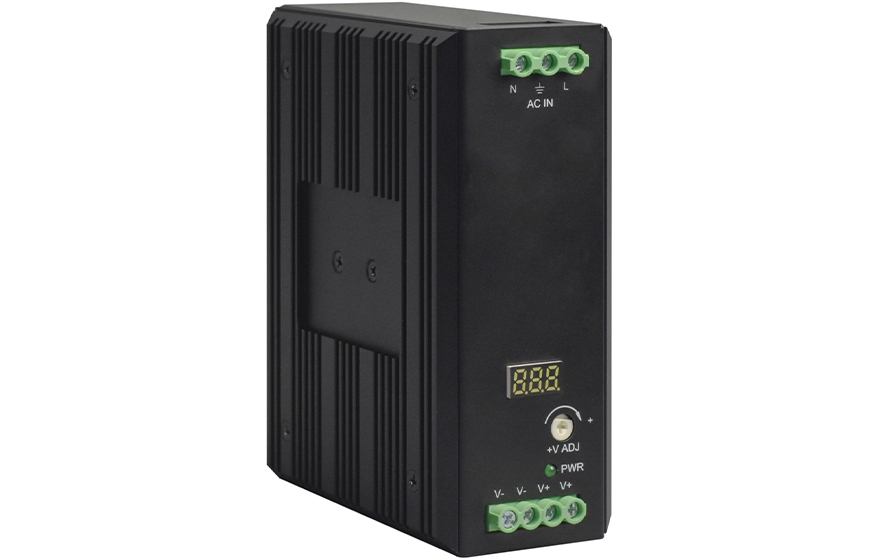 飛暢科技-工業(yè)導(dǎo)軌式AC220V轉(zhuǎn)DC12V15A/24V8A/48V5A(帶功率因素調(diào)整)開(kāi)關(guān)電源