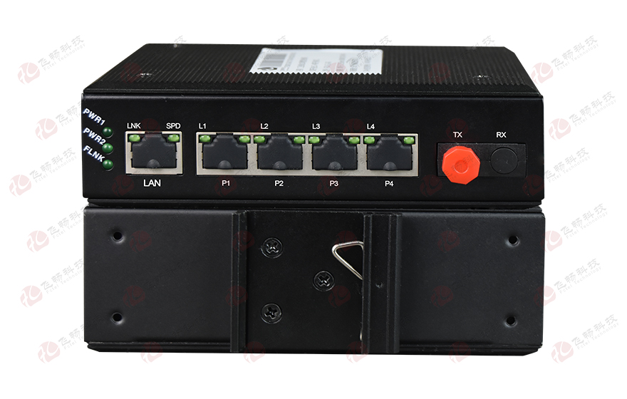 飛暢科技-工業軌式4路電話+1路以太電話光端機