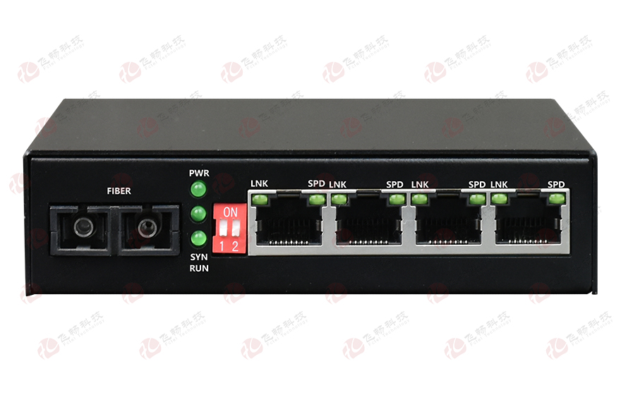 飛暢科技-1-4路百兆 POE供電 光纖收發器AF/AT