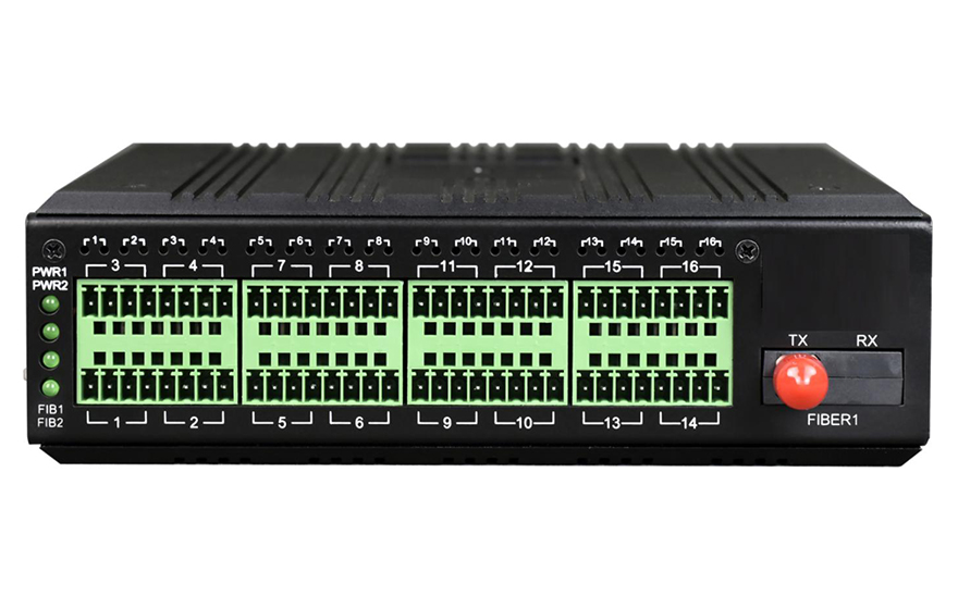 飛暢科技-工業軌式 32路4-20mA 模擬量光端機（帶斷纖保持功能）