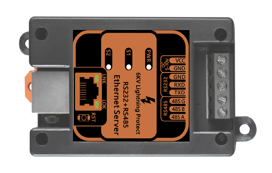 飛暢科技-工業級 軌式1路RS232+1路RS485  串口服務器