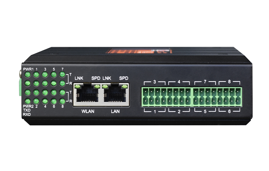 飛暢科技-工業軌式1-16路DI/DO/AI/AO 服務器 (帶2口電交換)