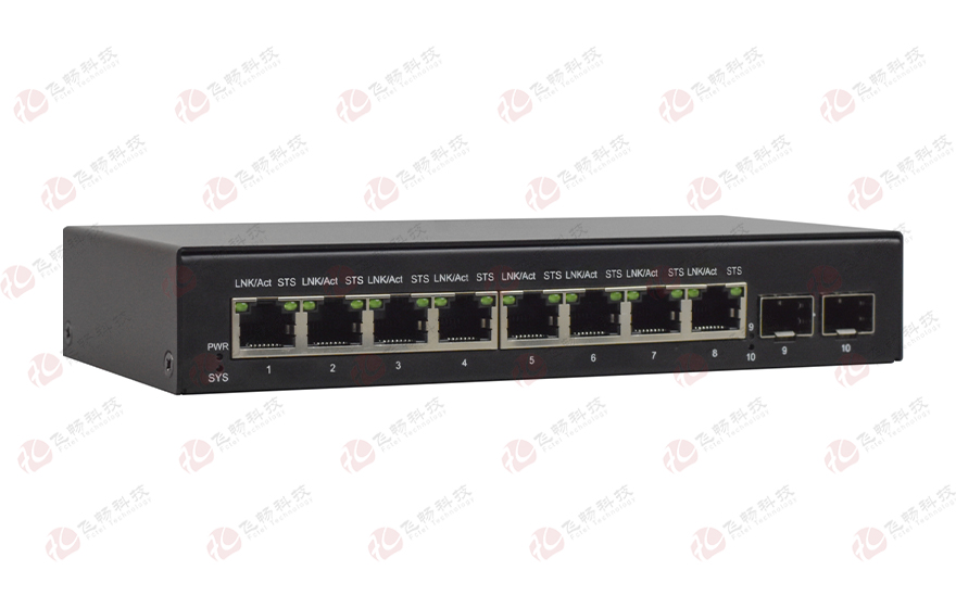 飛暢科技-8路千兆物理隔離電口（1+1光纖備份） 光端機