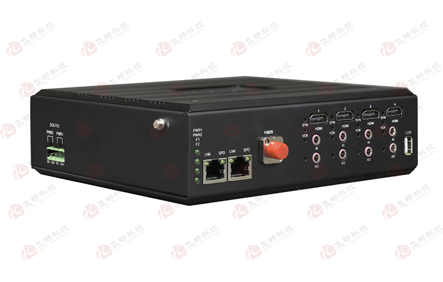 飛暢科技-4路2K HDMI+1路雙向獨立音頻 + 2路物理隔離千兆以太網+USB 光端機
