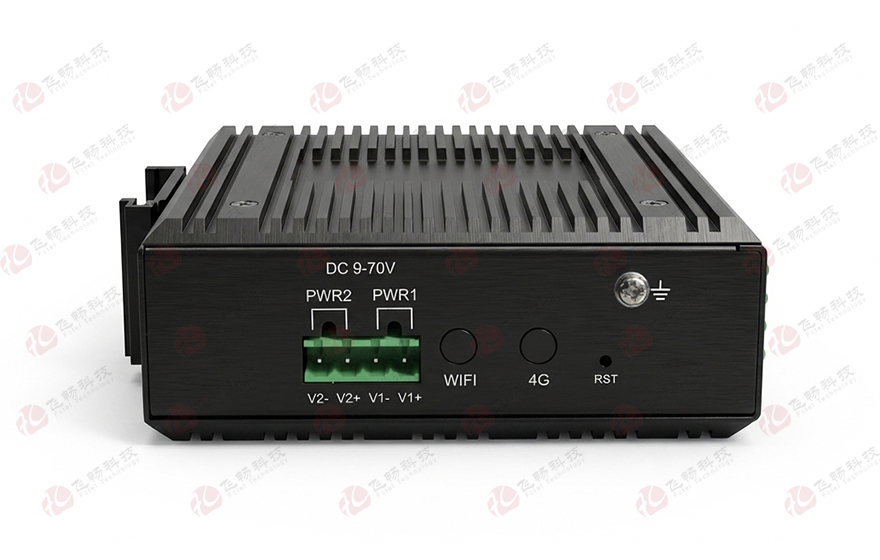 飛暢科技-工業軌式1-4路RS232/422/485串口服務器(帶2電+1光交換)